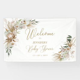 Lona Banner de bienvenida de Baby Shower Gold Boho/Bohe