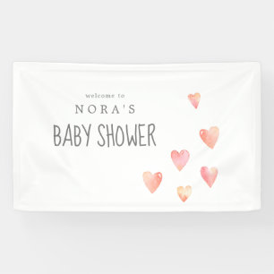 Lona Banner de bienvenida de Baby Shower para Chicas de