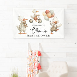 Lona Banner de bienvenida de Baby Shower Silly Goose
