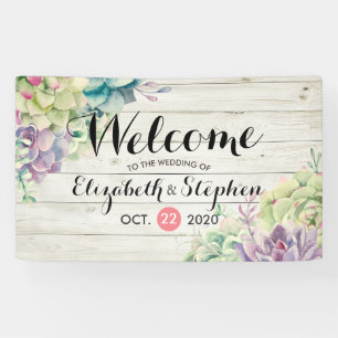 Lona Banner de bienvenida de boda exitoso planta de mad