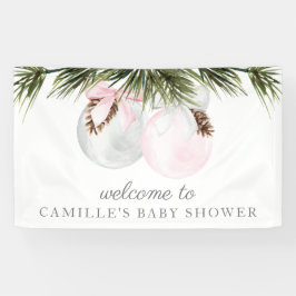 Lona Banner de bienvenida de Chica de navidades Baby Sh
