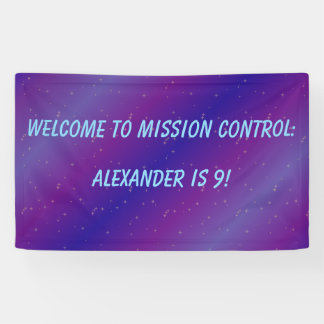 Lona Banner de bienvenida de cumpleaños con tema de esp