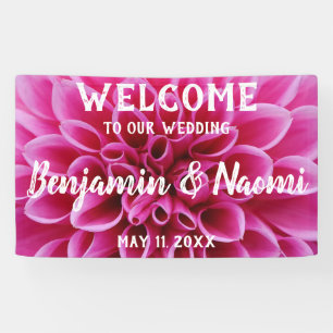 Lona Banner de bienvenida de Dahlia Boda