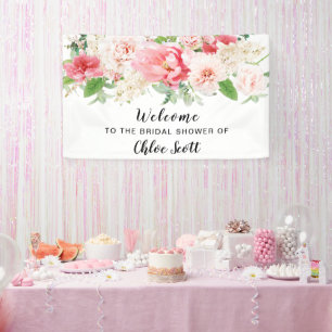 Lona Banner de bienvenida de ducha de novias rustica de