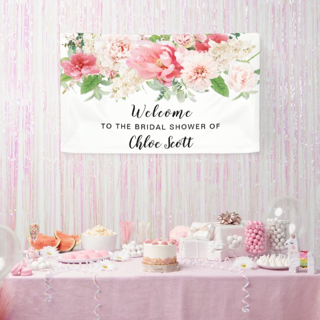 Lona Banner de bienvenida de ducha de novias rustica de (Fiesta)