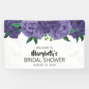 Lona Banner de bienvenida de ducha marrón violeta viole