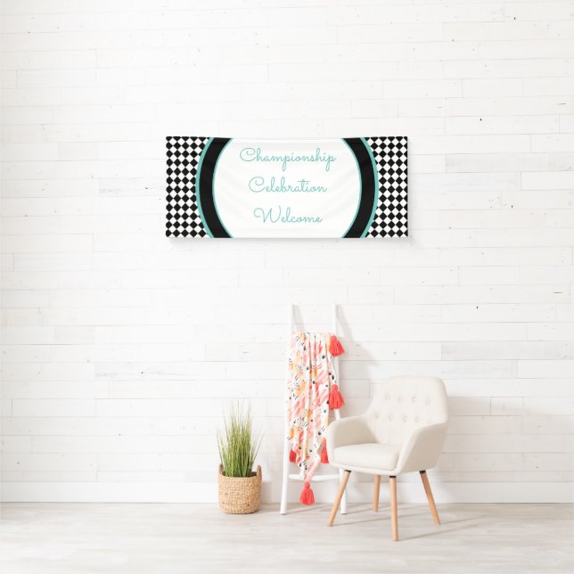 Lona Banner de bienvenida de evento de raza blanca y ne (In situ)