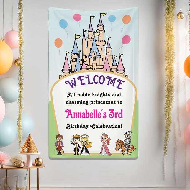 Lona Banner de bienvenida de la princesa y Fiesta Knigh (Subido por el creador)