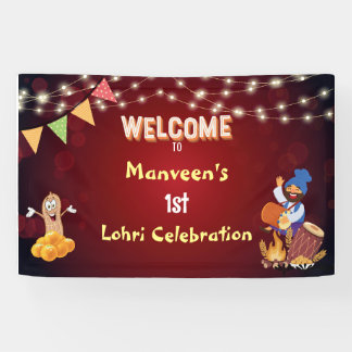 Lona Banner de bienvenida de Lohri