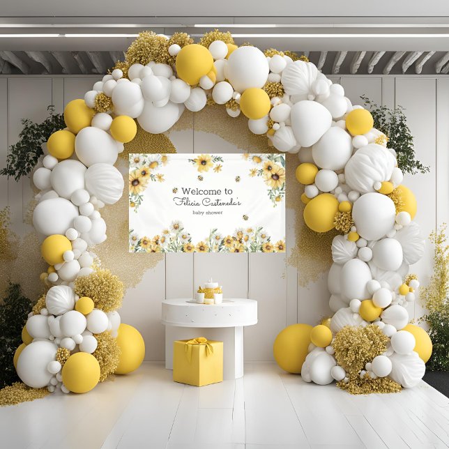 Lona Banner de bienvenida de Mama to Bee Bumblebee en B (Subido por el creador)