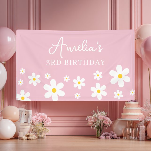 Lona Banner de bienvenida del Fiesta Floral White Daisy (Subido por el creador)
