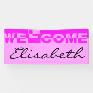Lona Banner de bienvenida moderno + tu trasero. e ideas