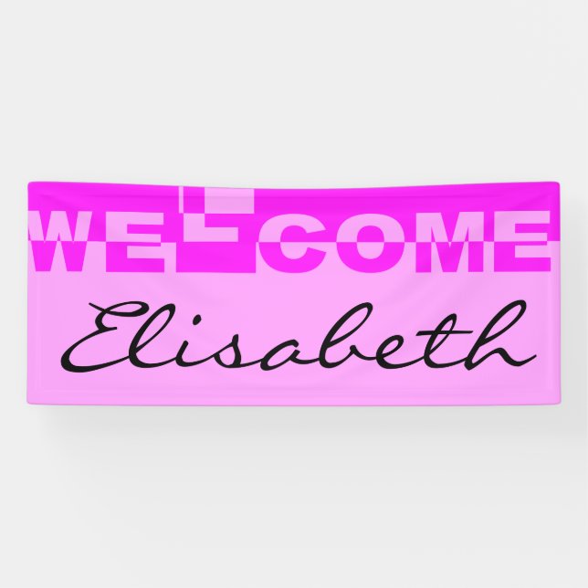 Lona Banner de bienvenida moderno + tu trasero. e ideas (Horizontal)