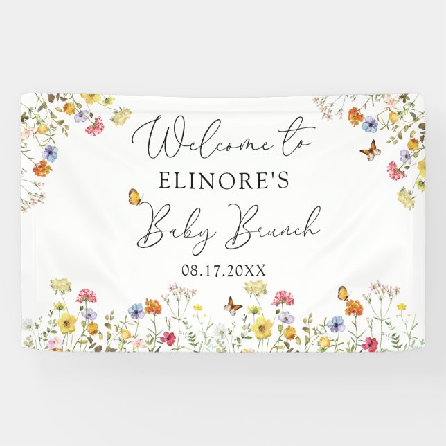 Lona Banner de bienvenida para Baby Shower en el frasco (Horizontal)