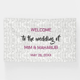 Lona Banner de bienvenida romántico Boda floral