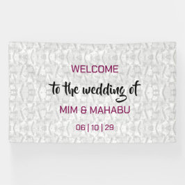 Lona Banner de bienvenida romántico Boda floral