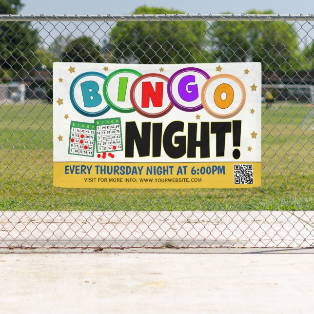 Lona Banner de Bingo Night con código qr (In situ)