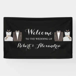 Lona Banner de Boda de bienvenida de Bride & Groom