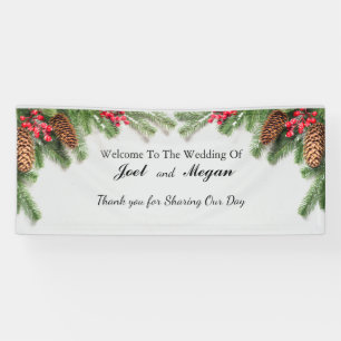 Lona Banner de boda de invierno ruso personalizado