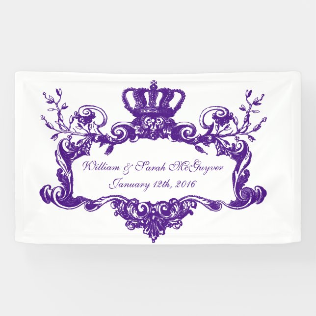 Lona Banner de Boda elegante de personalizado (Horizontal)