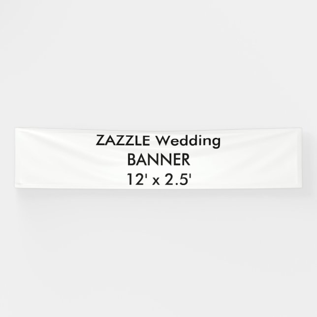 Lona Banner de boda personalizado 12' x 2.5' (Horizontal)