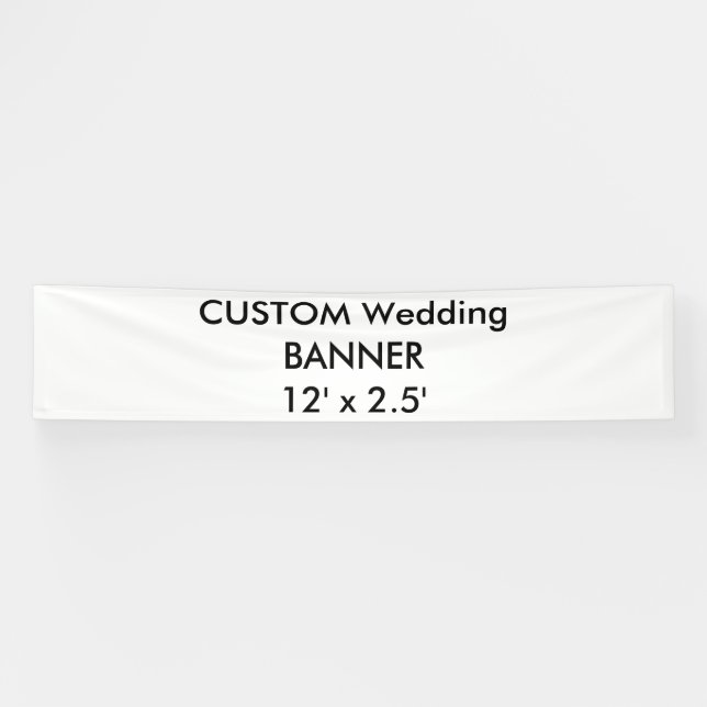 Lona Banner de boda personalizado 12' x 2.5' (Horizontal)