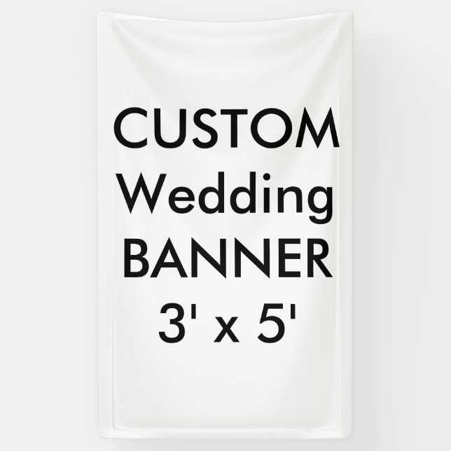 Lona Banner de boda personalizado 3' x 5' (Vertical)