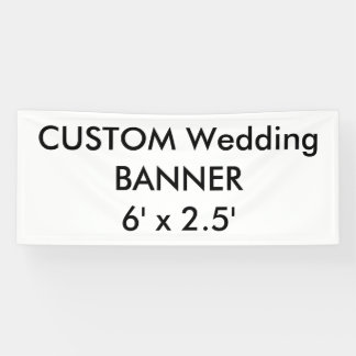 Lona Banner de boda personalizado 6' x 2.5'