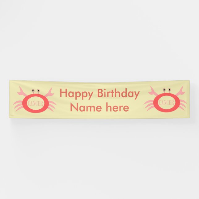 Lona Banner de cangrejo con estrella de cáncer (Horizontal)