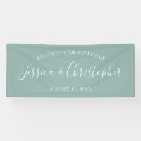 Banner de casamiento personalizado sólido de eucal