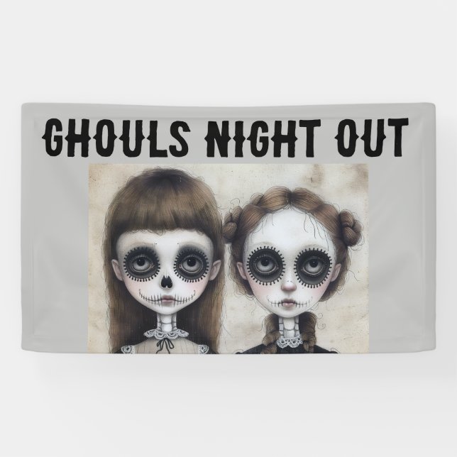 LONA BANNER DE CHICA DE GÓTICO DEL PARTIDO DE CUMPLEAÑO (Horizontal)