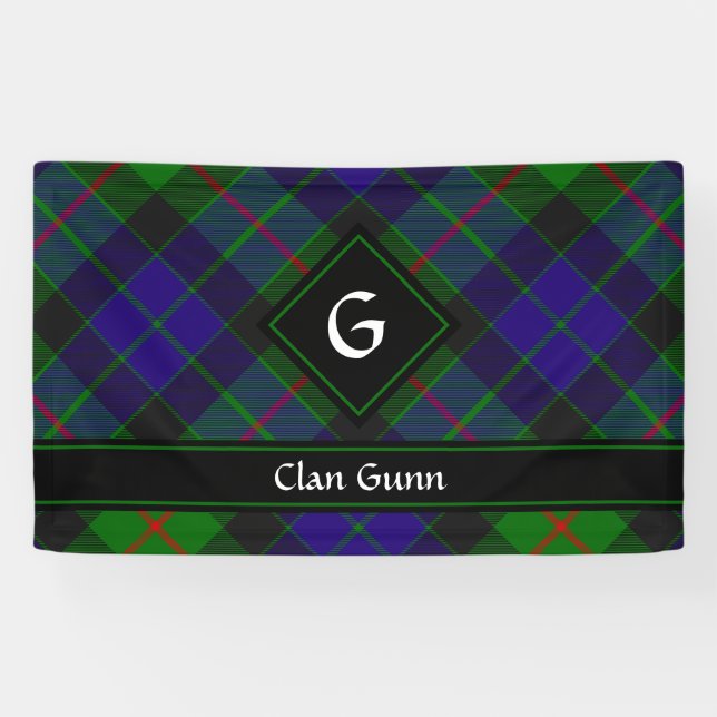 Lona Banner de Clan Gunn Tartan (Horizontal)