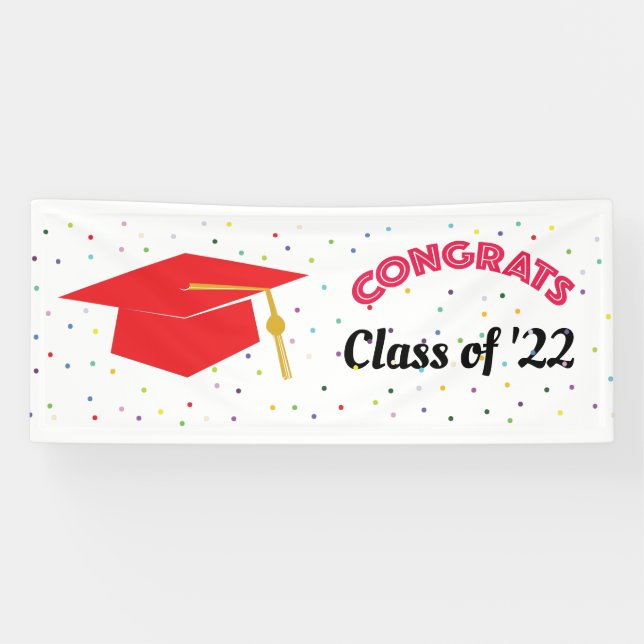 Lona Banner de clase de felicitaciones (RED) (Horizontal)