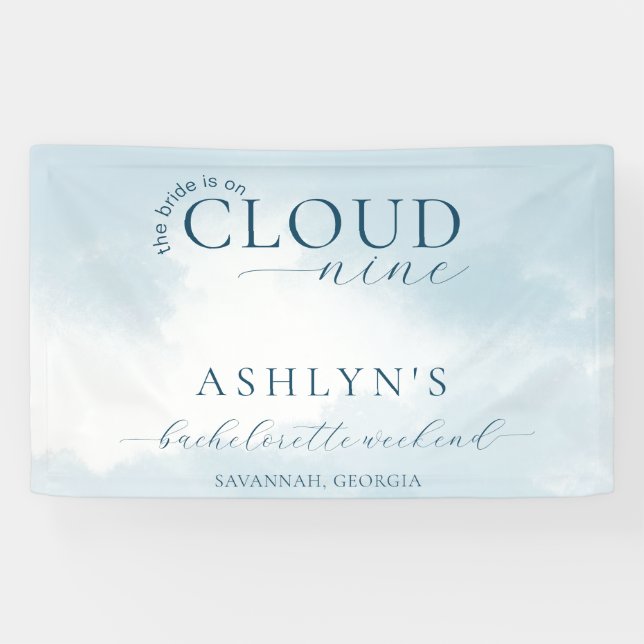 Lona Banner de Cloud Nueve Bachelorette Weekend (Horizontal)