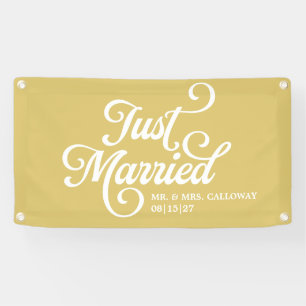 Lona Banner de coche de Curly Just Married