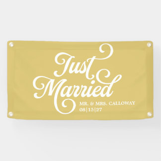 Lona Banner de coche de Curly Just Married