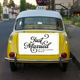 Lona Banner de coche de Curly Just Married