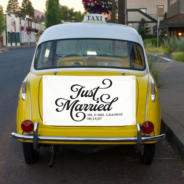 Lona Banner de coche de Curly Just Married (Subido por el creador)
