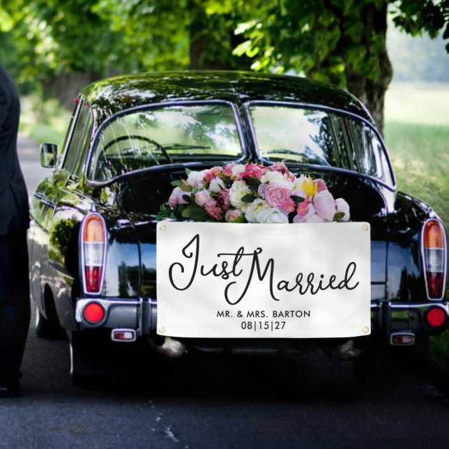 Lona Banner de coche de Curly Just Married (Subido por el creador)