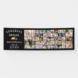Lona Banner de Collage de fotos GRAD 53 CONGRATS Modern