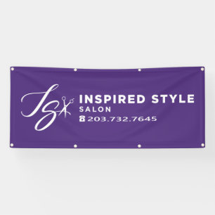 Lona Banner de color morado de salón de estilo inspirad