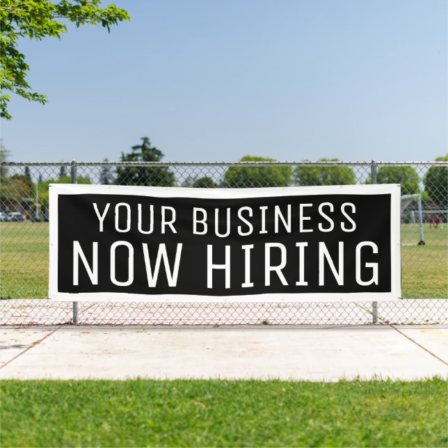 Lona Banner de contratación de Personalizado negro ahor (in situ)