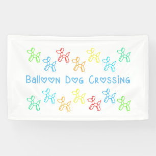 Lona Banner de cruce de perros con globos
