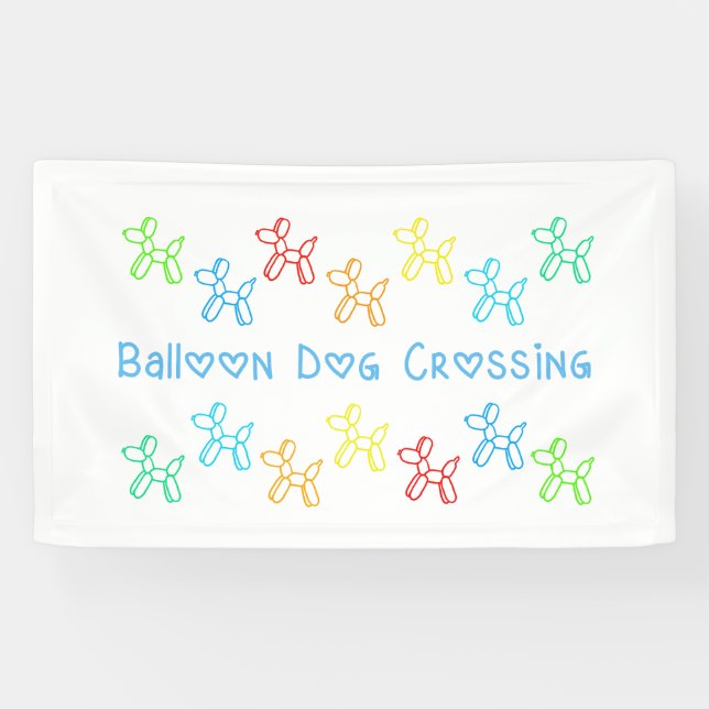 Lona Banner de cruce de perros con globos (Horizontal)