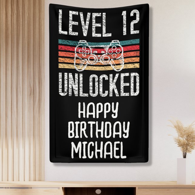 Lona Banner de cumpleaños 12 desbloqueado de nivel 12 (Subido por el creador)