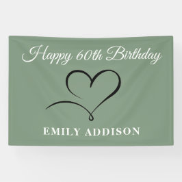 Lona Banner de Cumpleaños 60 con Opción de Texto Person