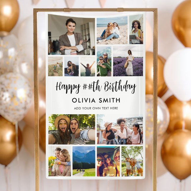Lona Banner de Cumpleaños con Collage de Fotos (Subido por el creador)