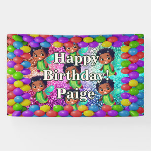 Lona Banner de cumpleaños de carácter personalizado de
