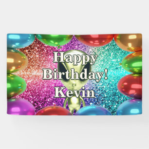 Lona Banner de cumpleaños de carácter personalizado de 