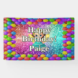 Lona Banner de cumpleaños de carácter personalizado de